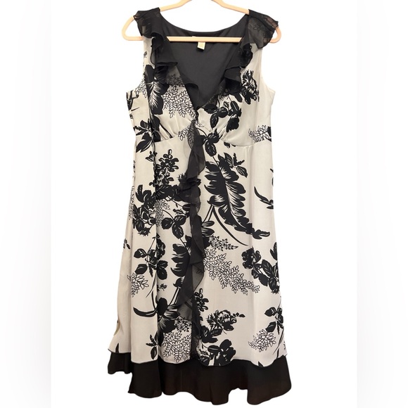 jonathan martin Dresses & Skirts - Jonathan Martin Floral Black and White Midi Women's Dress Sz 18